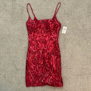 Windsor red sparkle, mini dress XS